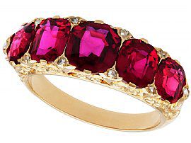 3.54ct Ruby and Diamond, 18ct Yellow Gold Dress Ring - Antique Victorian