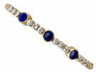 4.48ct Sapphire and 1.20ct Diamond 18ct Yellow Gold Bangle - Antique Victorian