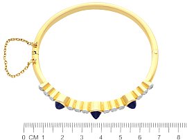 gold sapphire and diamond bangle size