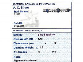 grading card sapphire and diamond bangle
