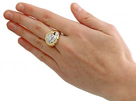 vintage 18k gold diamond ring wearing 