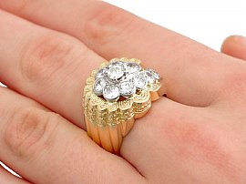 wearing gold diamond ring