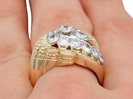wearing vintage 18k gold diamond ring