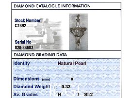 Natural Pearl and Diamond Pendant Grading