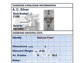 Natural Pearl and Diamond Pendant Grading Report