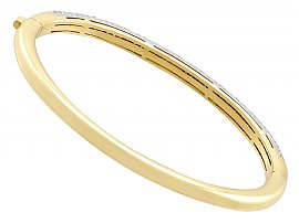 open clasp 18ct Gold and Diamond Bangle 