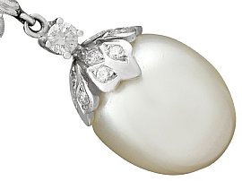 Pearl and Diamond Drop Earrings 1960s