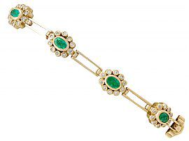 Yellow Gold Emerald and Diamond Bracelet