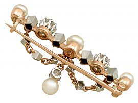 Diamond and Pearl Brooch for sale
