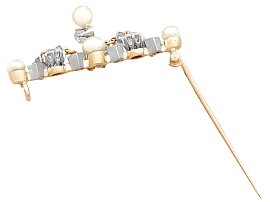 gold pearl and diamond brooch