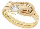0.25ct Diamond and 14ct Yellow Gold 'Snake' Ring - Antique Circa 1900