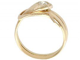 ntique Gold Snake Ring with Diamonds