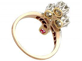 French Ruby and Diamond Cocktail Ring