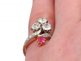 French Ruby and Diamond Ring
