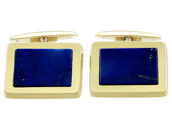 Lapis Lazuli Cufflinks in Gold for Sale 