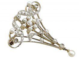 Victorian Pearl and Diamond Brooch