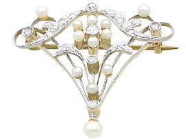 Victorian Pearl and Diamond Brooch