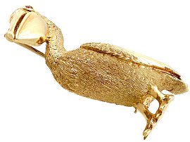 Vintage Gold Pelican Brooch