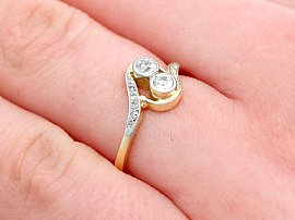 1920s Diamond Twist Ring wearing