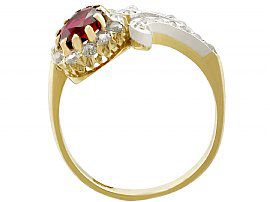 yellow gold Antique Ruby and Diamond Ring