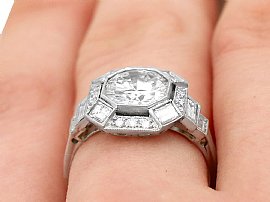 Close up Art Deco Style Diamond Ring