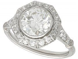2.30ct Diamond and Platinum Cocktail Ring - Art Deco Style - Antique, Vintage and Contemporary