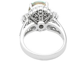 Opal and Diamond Cluster Ring in Platinum 