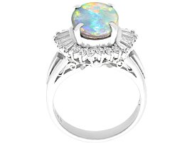 Opal and Diamond Cluster Ring 