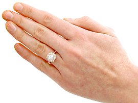 Rose Gold Diamond Cluster Ring Wearing