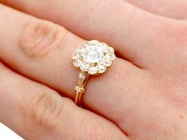 Wearing Rose Gold Diamond Cluster Ring