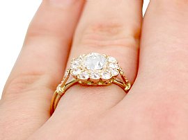 Diamond Cluster Ring Wearing 
