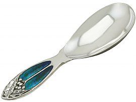 Antique Silver and Enamel Tea Caddy Spoon