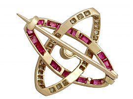 Pearl Diamond and Ruby Brooch