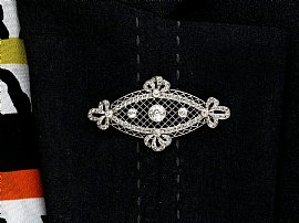 antique diamond and platinum brooch