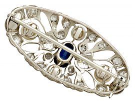 Sapphire and pearl brooch