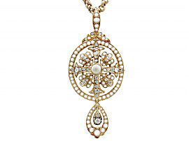 Victorian Pearl and Diamond Pendant for Sale