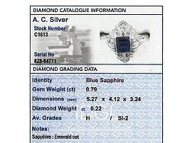 Antique Sapphire and Diamond Ring Grading Report