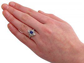 Wearing Antique Sapphire and Diamond Ring