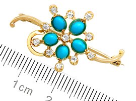 turquoise brooch vintage size