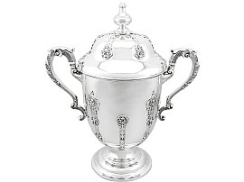 Sterling Silver Presentation Cup and Cover - Antique George V (1910); C1625