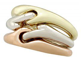 Bulgari Tri Colour Gold Ring for Sale