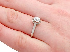 	 Old Cut Diamond Solitaire Ring Wearing