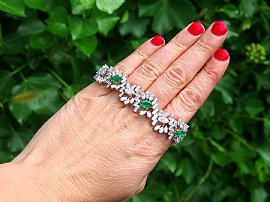 Vintage Emerald and Diamond Bracelet for Sale
