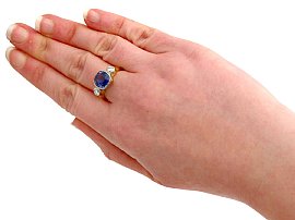 wearing a ceylon sapphire ring