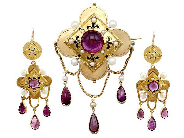 Victorian Amethyst Jewellery Set