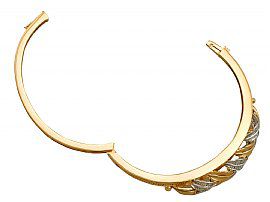 18ct Gold Bangle with Diamonds Open