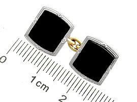 Square Black Onyx Cufflinks size