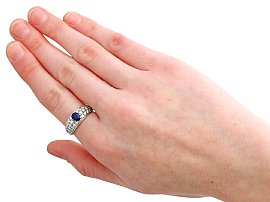 Vintage Sapphire and Diamond Ring Wearing