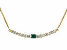 0.44ct Emerald and 1.54ct Diamond, 18ct White Gold Necklace - Vintage Circa 1980