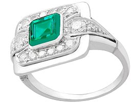 1950s Vintage Emerald and Diamond Ring